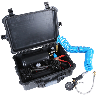 বায়ু ট্যাংক সহ ডাবল সিলিন্ডার ভারী দায়িত্ব DC12V এয়ার সাসপেনশন কম্প্রেসার