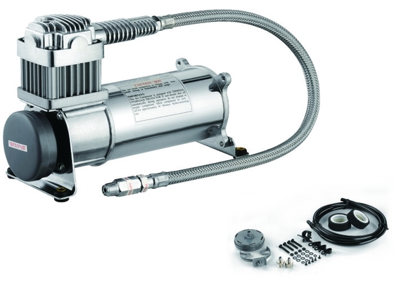 একক 150psi 12V 1/4 "এয়ার সাসপেনশন সংক্ষেপক ভারী দায়িত্ব সিলভার