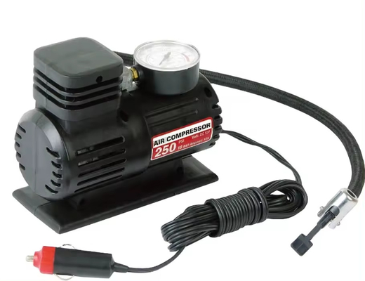 সিগারেট প্লাগ সহ টায়ার ইনফেশন জন্য Dc12v কার পোর্টেবল মিনি ABS এয়ার কম্প্রেসার