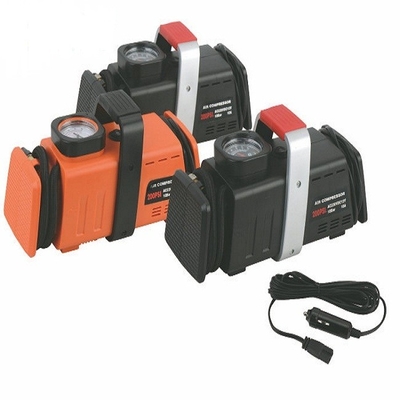 AC110-230v পোর্টেবল কার টায়ার ইনফ্লেটার DC12v হ্যান্ডেল সহ