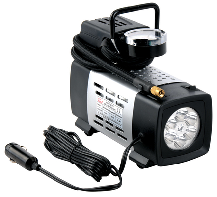 ভালো দাম 12V হালকা কালো ধাতব যানবাহন এয়ার সংকোচকারী সাথে গাড়ীর মূল্যস্ফীতি অ্যান্টি - ডাস্টের সমস্ত রাইড অনলাইন